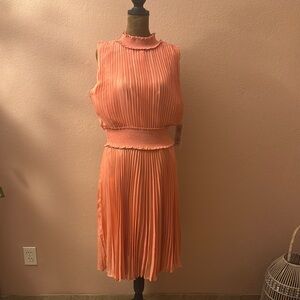 Nanette  Lepore Pleated Sleeveless Dress in Peach